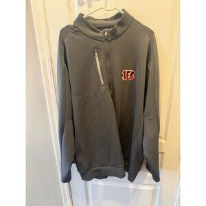 Men's Antigua Gray Cincinnati Bengals Insider Quarter-Zip Pullover Top 3XL